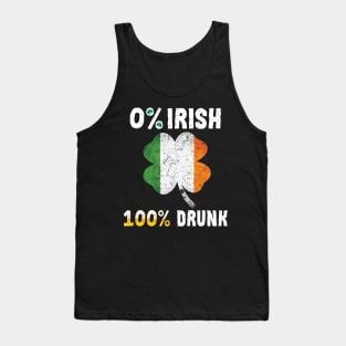 St. Patrick's Day - 0% Irish, 100% Beer Fany Tank Top